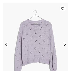 Madewell Floral Pointelle Pullover Sweater